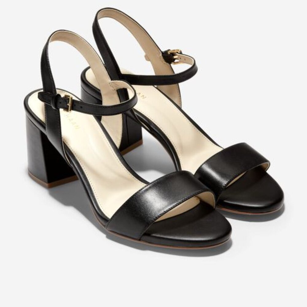 Cole Haan Josie Block Heel Leather Sandal Pumps in Black NWOB Women’s sz 10B